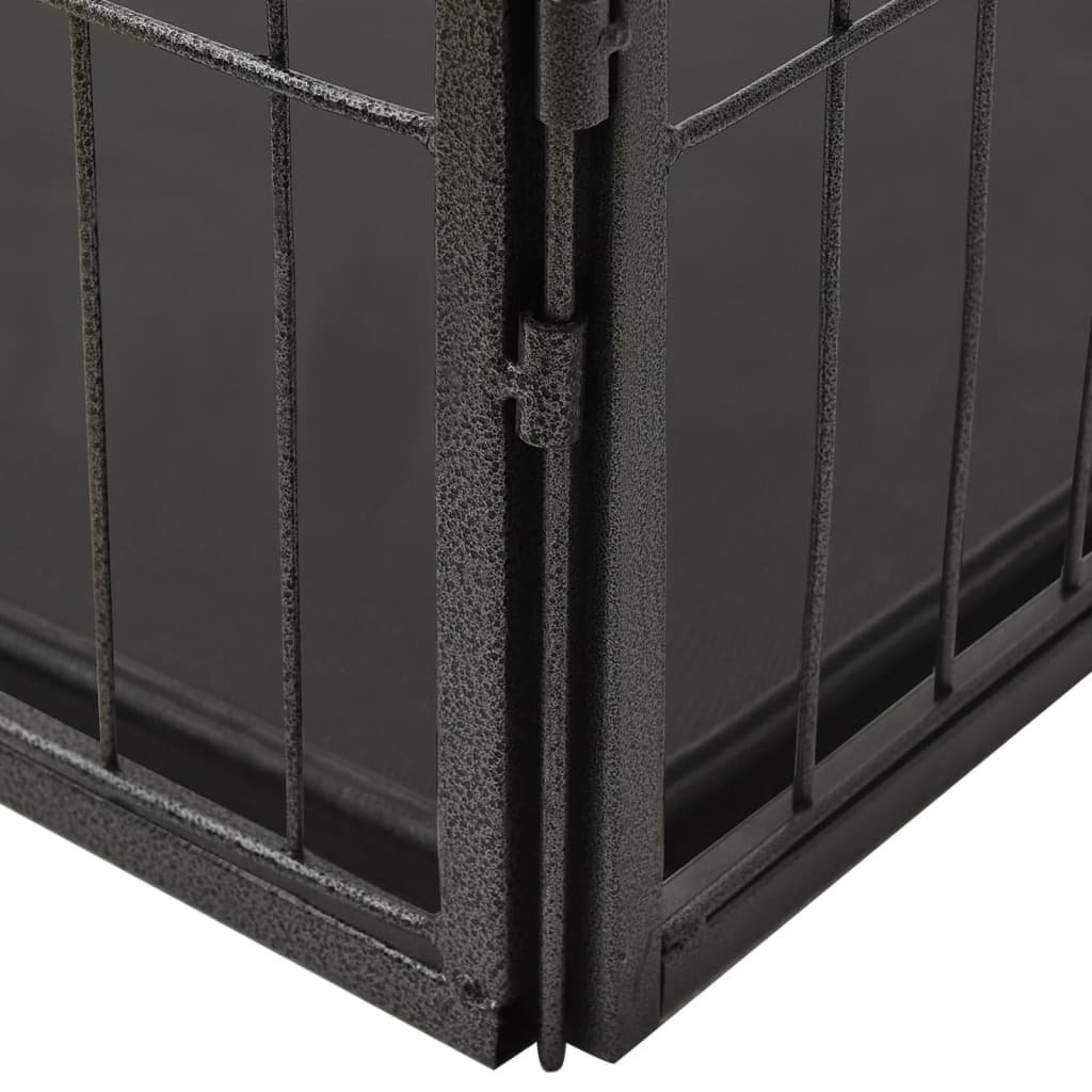 vidaXL Puppy Playpen Exercise Folding Enclosure Pet Kennel Cage Steel Black