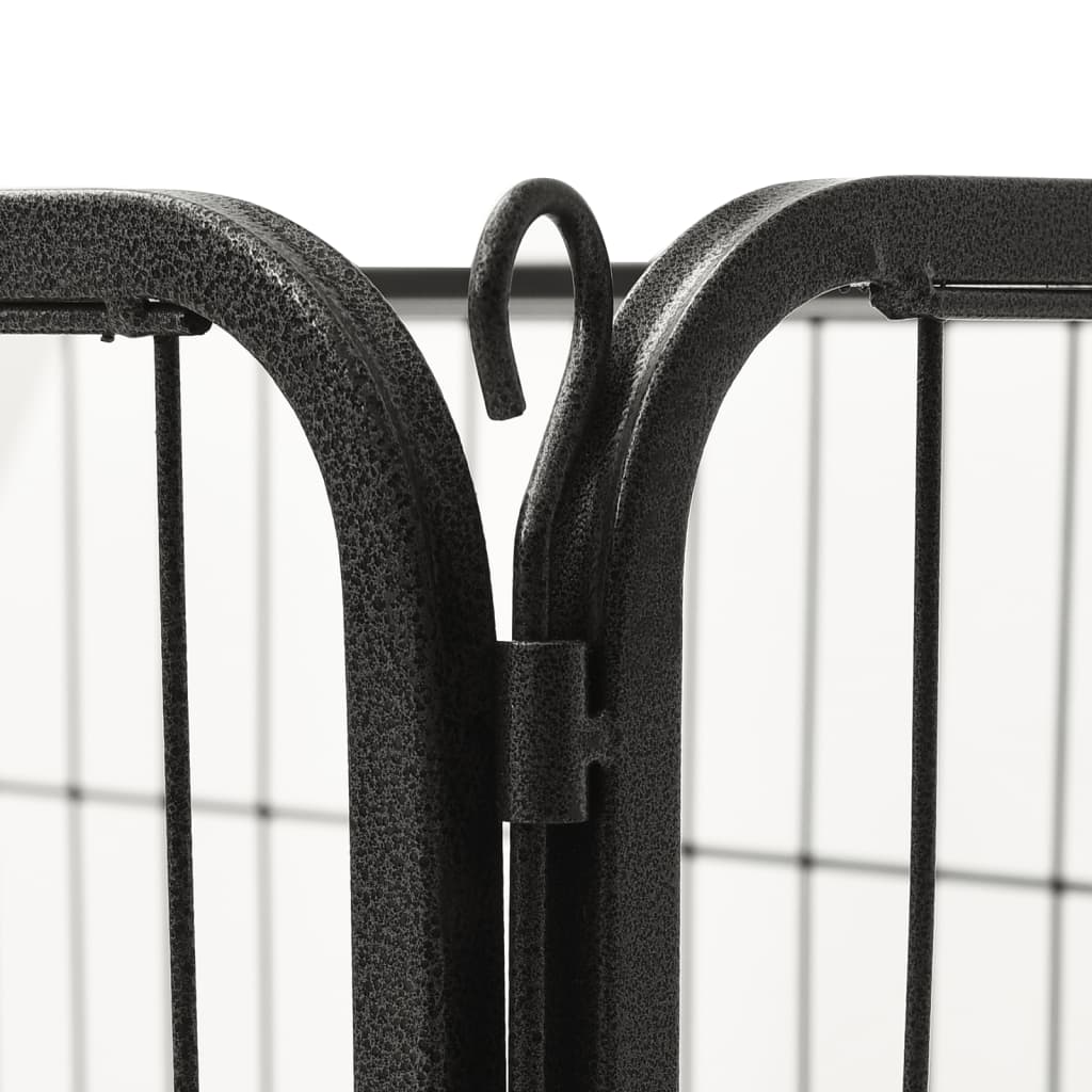 vidaXL Puppy Playpen Exercise Folding Enclosure Pet Kennel Cage Steel Black