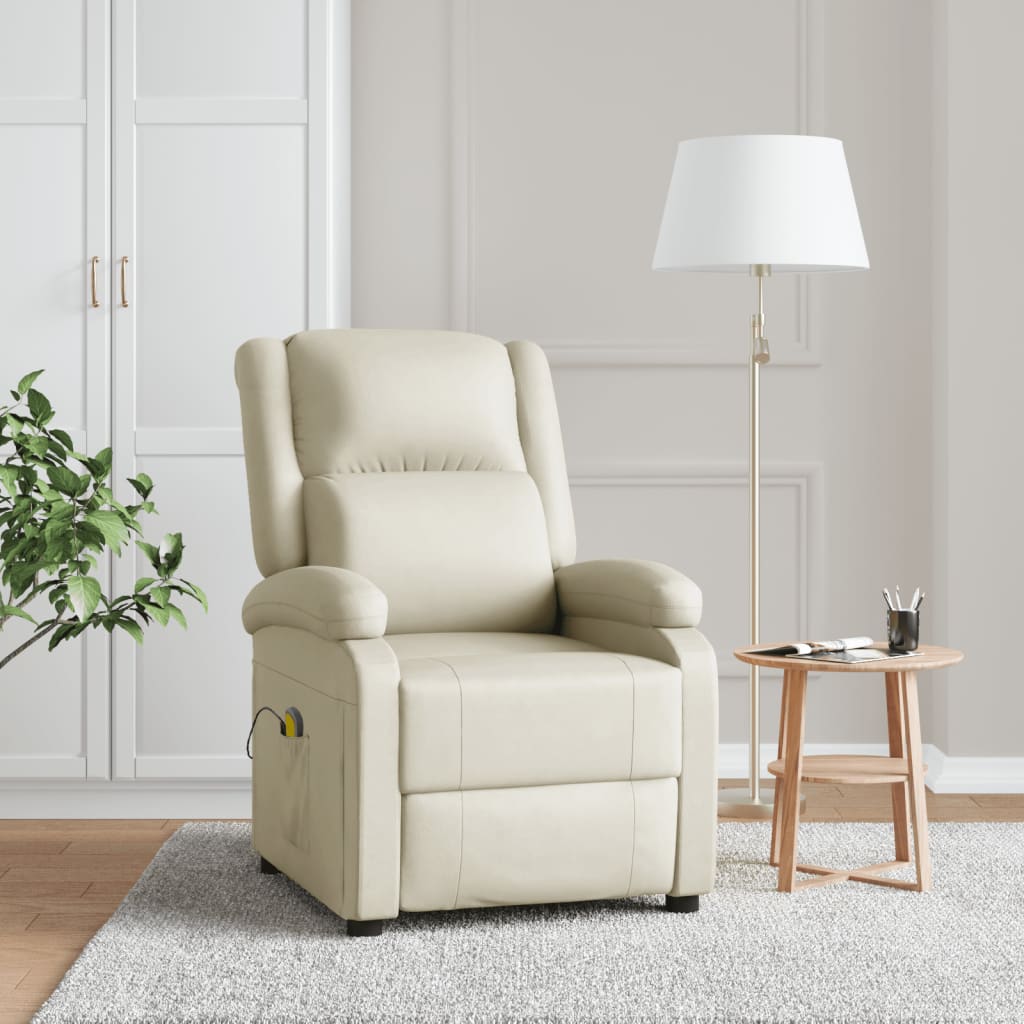 vidaXL Massage Chair Massaging Recliner Push Chair for Elderly Faux Leather