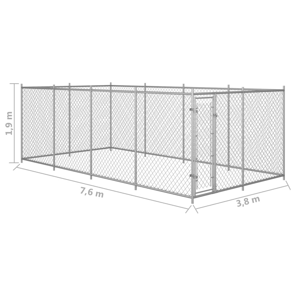 vidaXL Outdoor Dog Kennel 24.9'x12.5'x6.2'