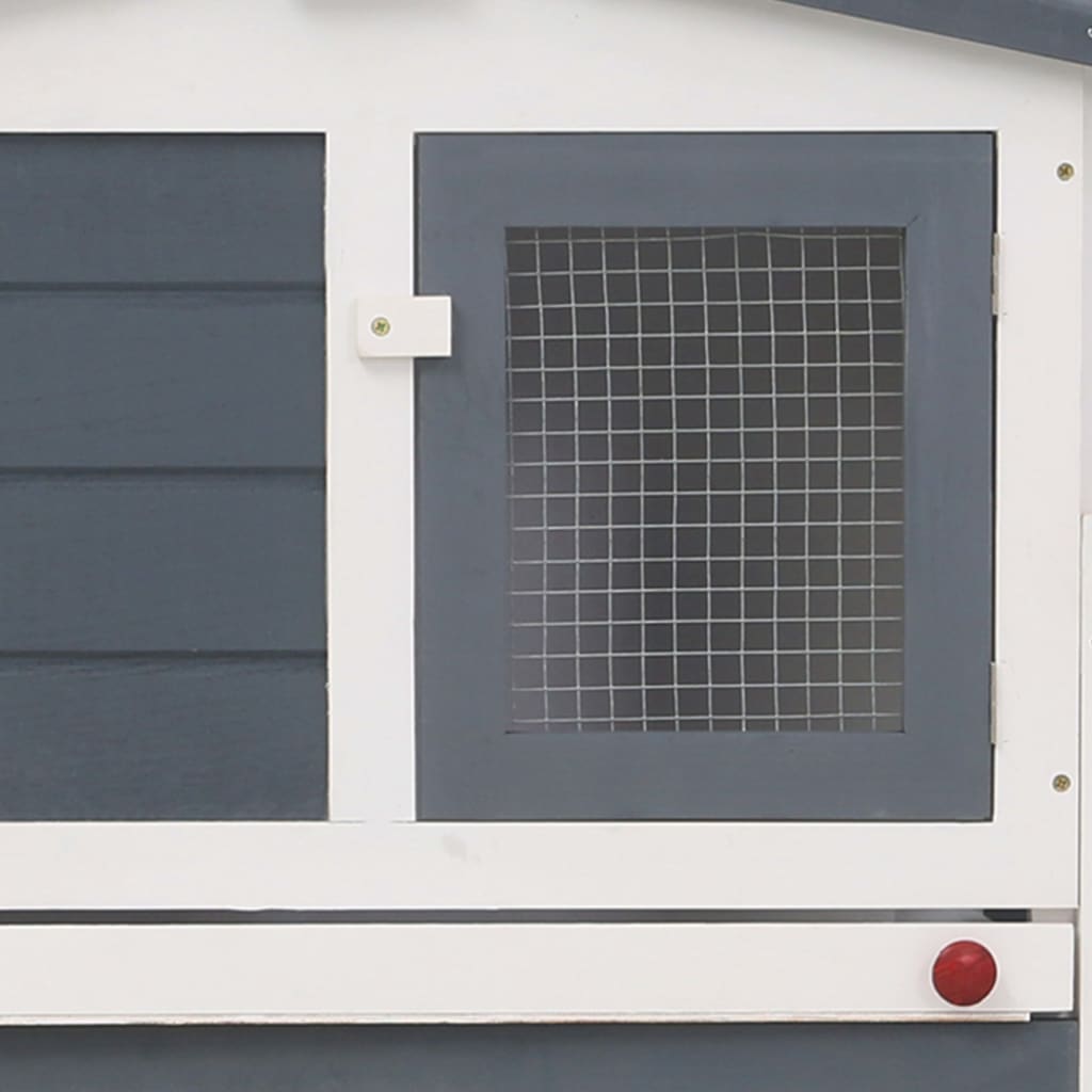 vidaXL Rabbit Hutch Bunny Cage with Pull Out Tray and Ramp Solid Pine Wood