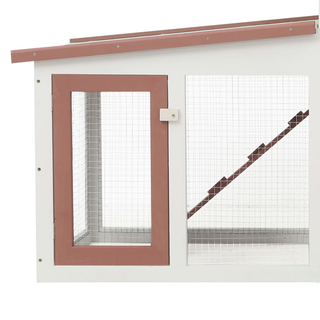 vidaXL Rabbit Hutch Bunny Cage with Pull Out Tray and Ramp Solid Pine Wood