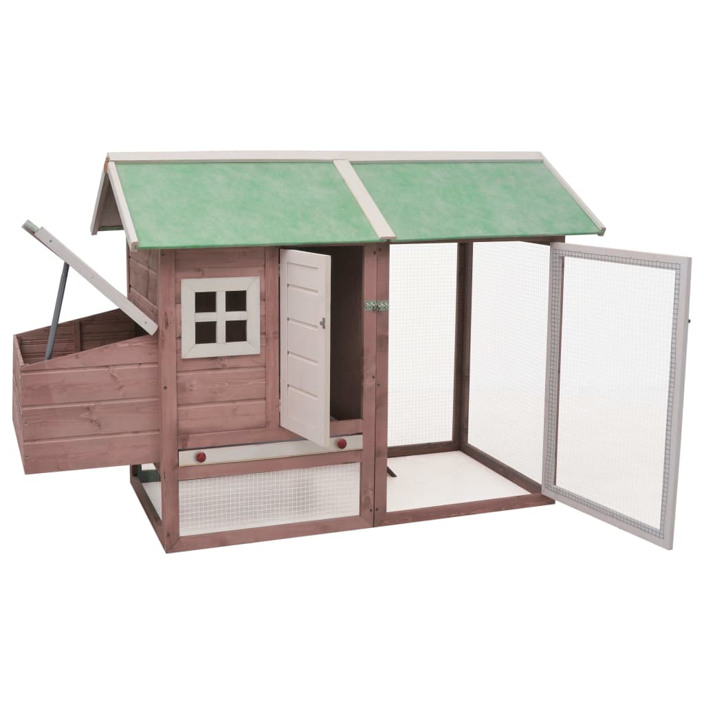 vidaXL Rabbit Hutch Bunny Cage with Pull Out Tray Rabbit Enclosure Solid Wood