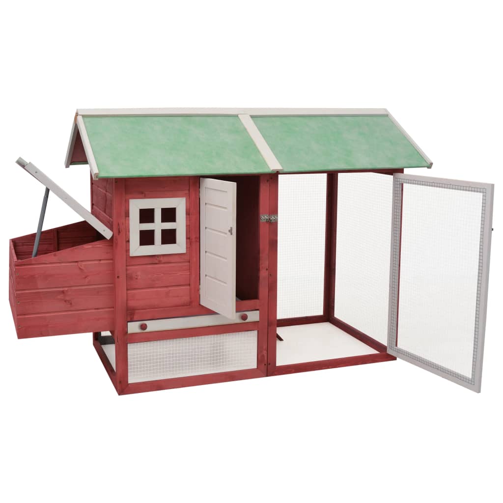 vidaXL Rabbit Hutch Bunny Cage with Pull Out Tray Rabbit Enclosure Solid Wood