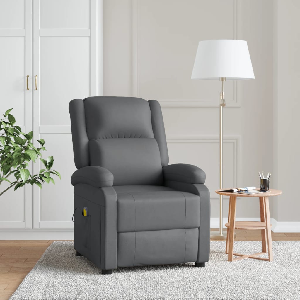 vidaXL Massage Chair Massaging Recliner Push Chair for Elderly Faux Leather