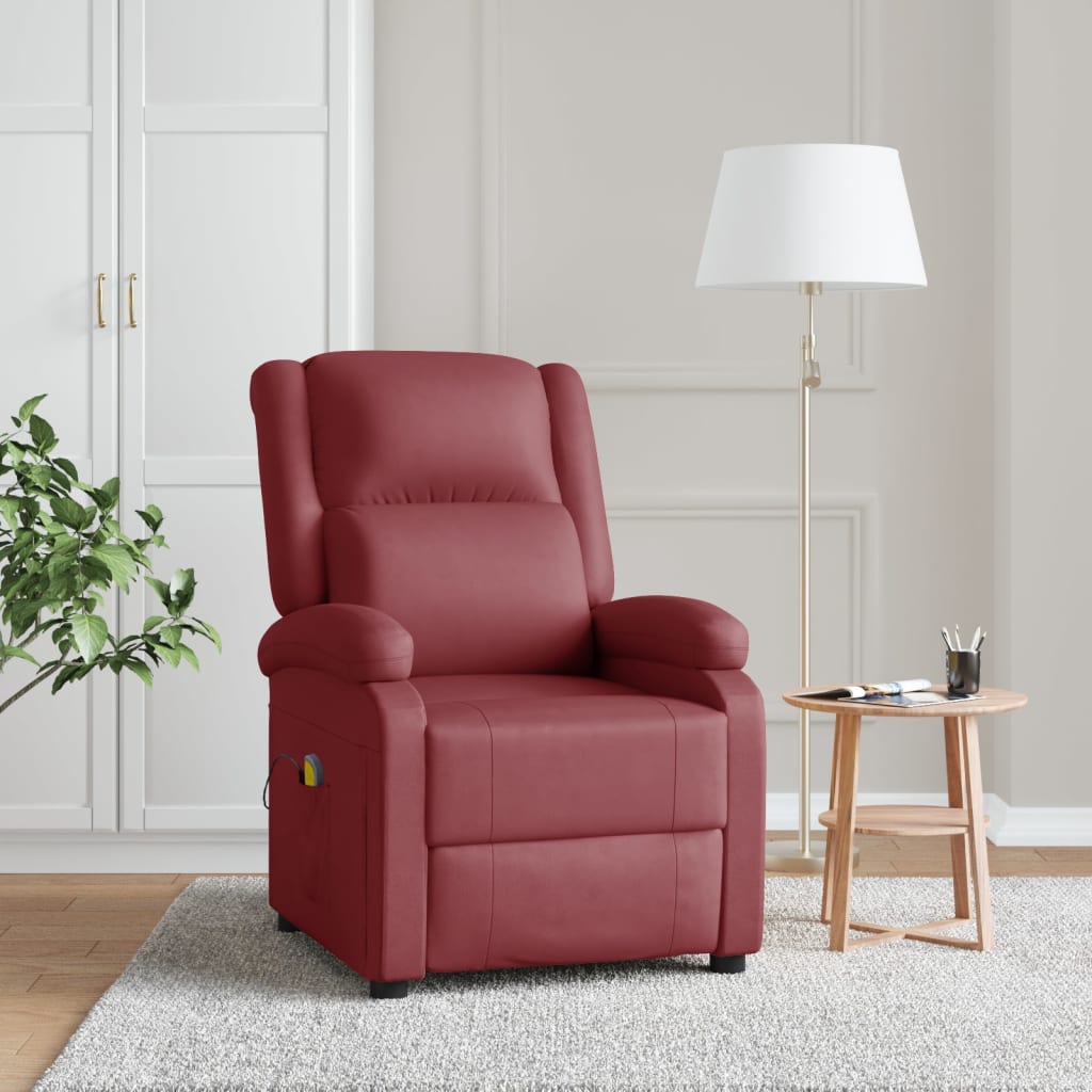 vidaXL Massage Chair Massaging Recliner Push Chair for Elderly Faux Leather