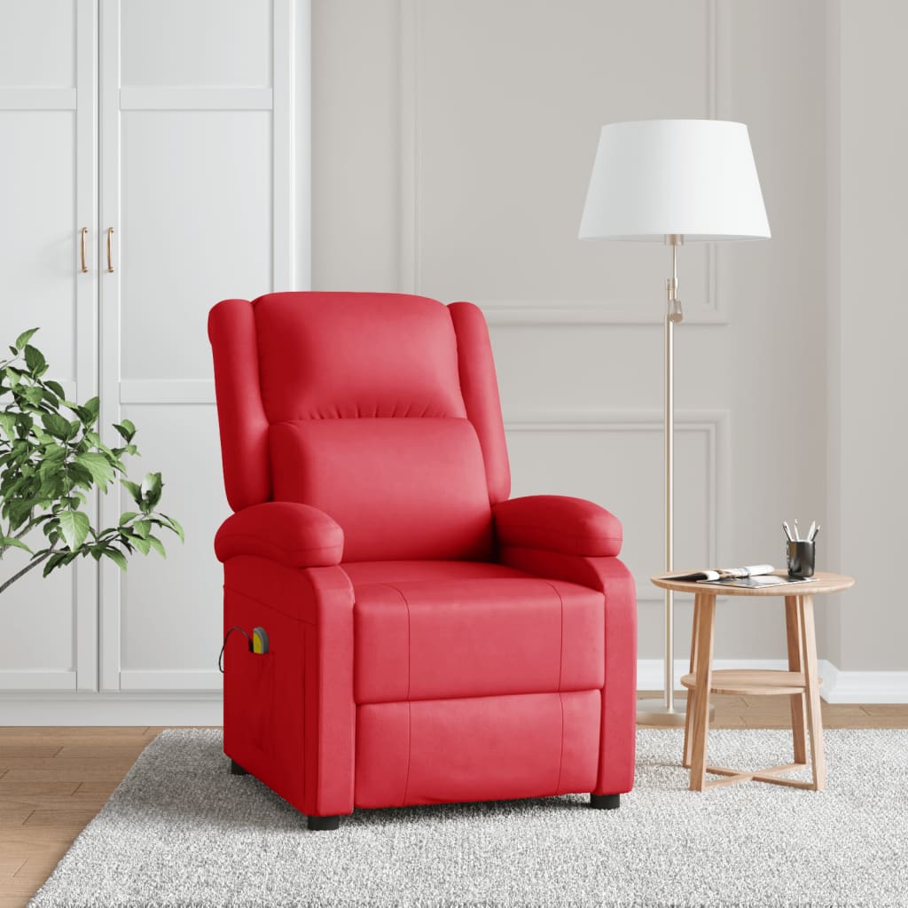 vidaXL Massage Chair Massaging Recliner Push Chair for Elderly Faux Leather