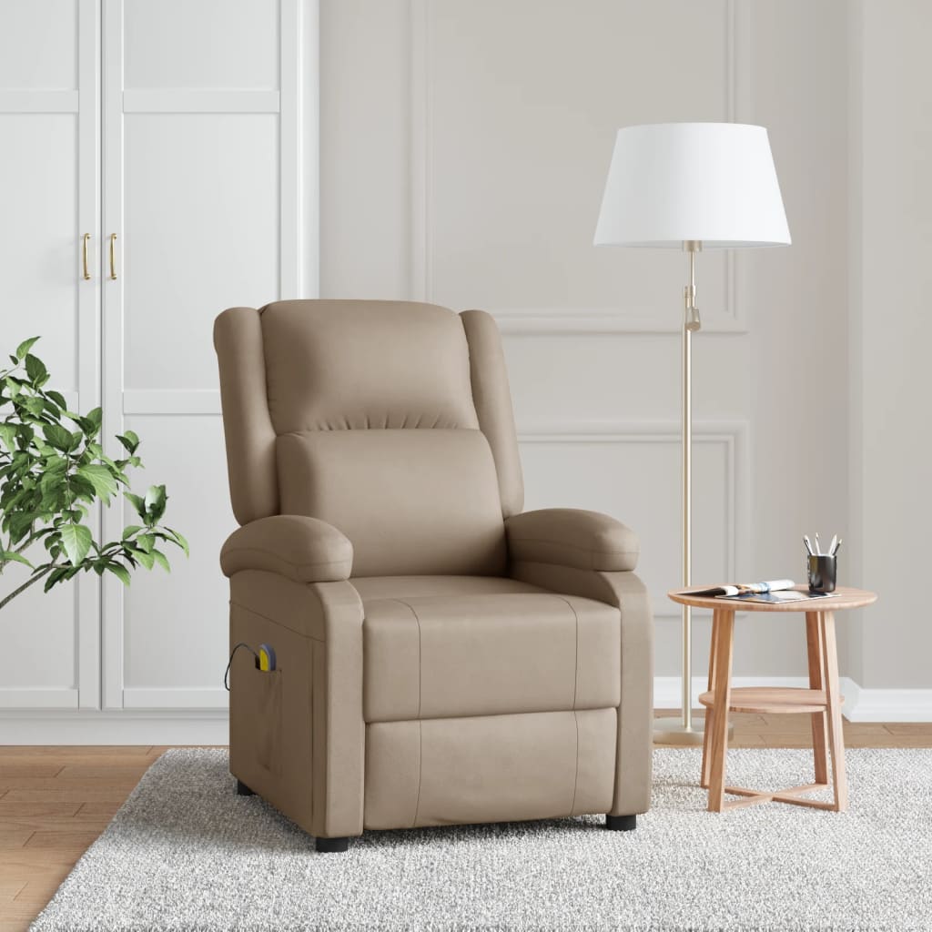 vidaXL Massage Chair Massaging Recliner Push Chair for Elderly Faux Leather