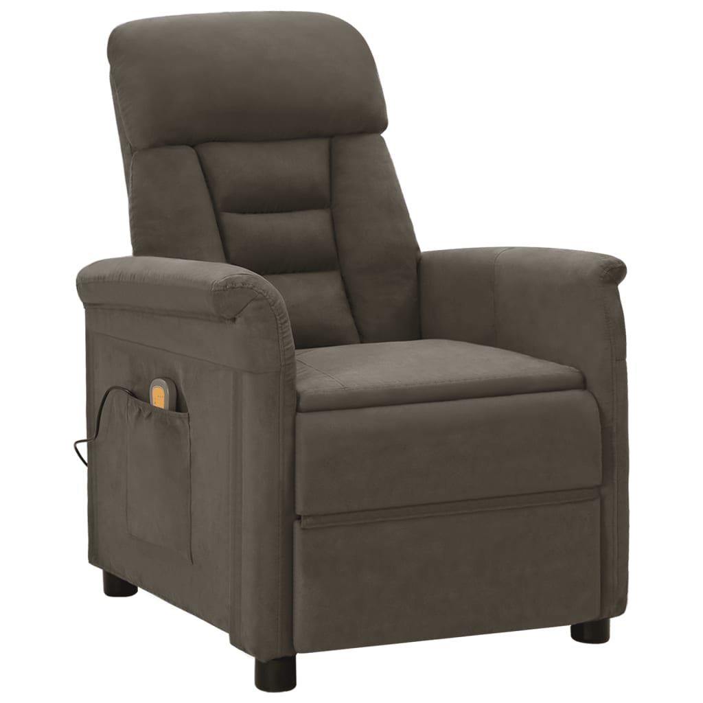 vidaXL Massage Chair Massage Recliner Chair for Elderly Faux Suede Leather