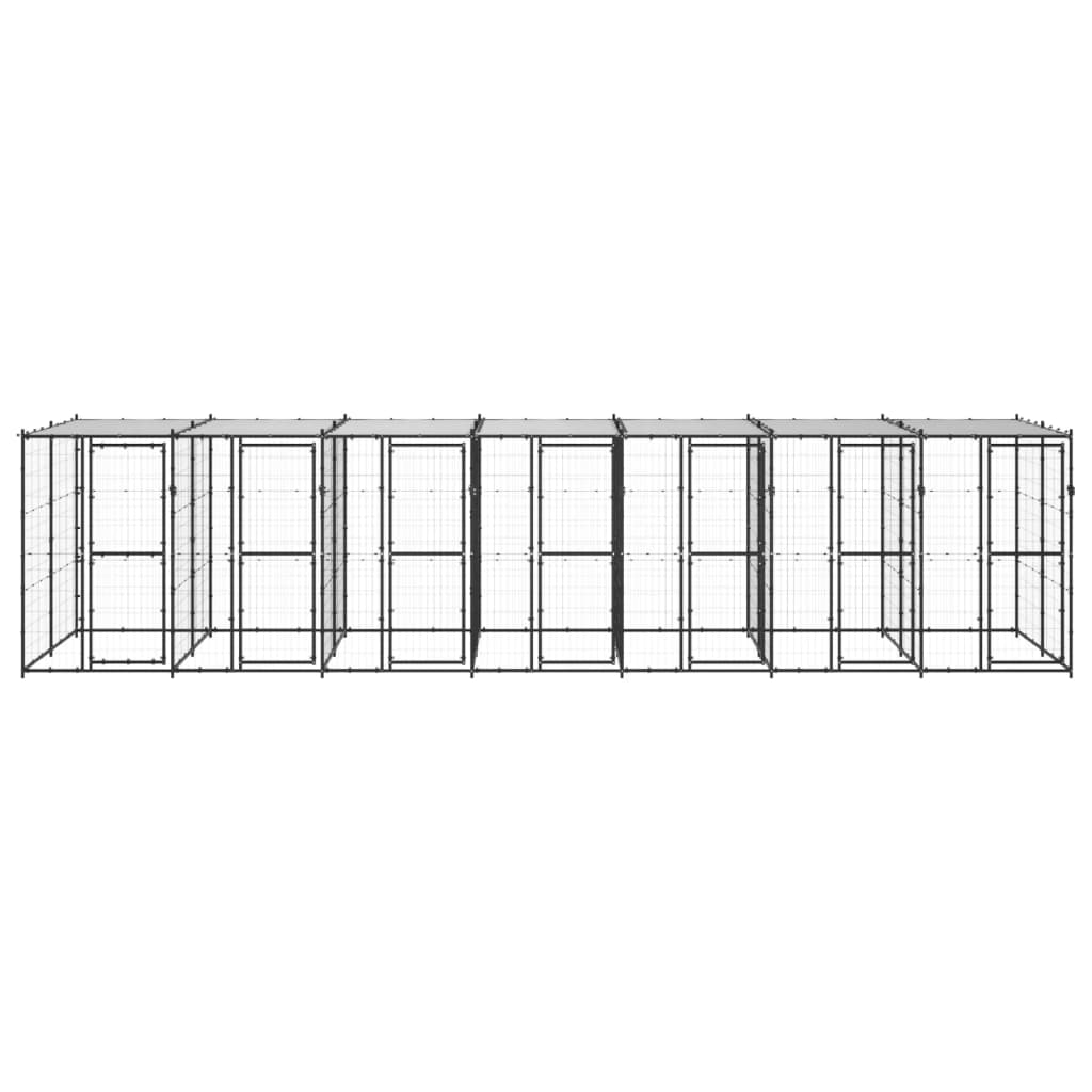 vidaXL Outdoor Dog Kennel Steel with Roof 182.3 ft²