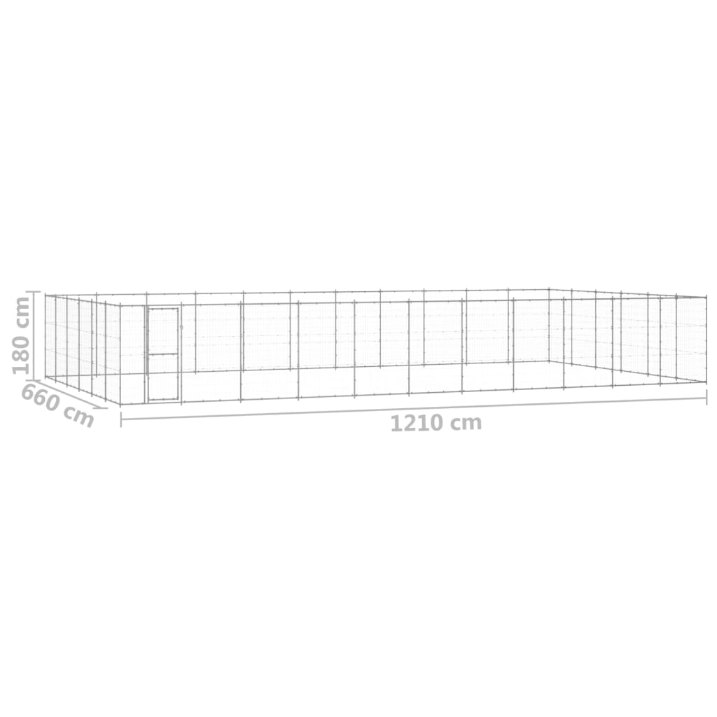 vidaXL Outdoor Dog Kennel Steel 547 ft²