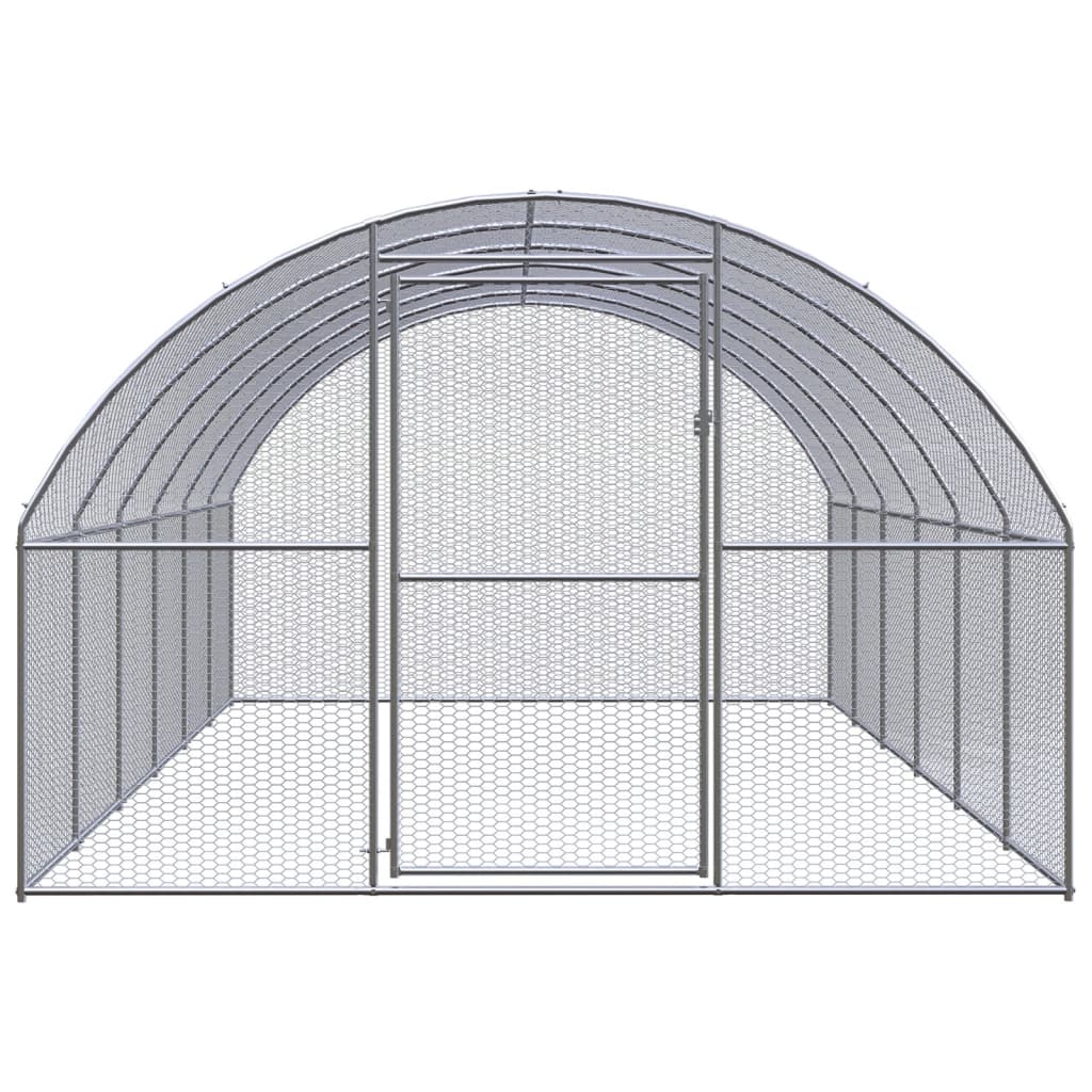 vidaXL Outdoor Chicken Coop 9.8'x19.7'x6.6' Galvanized Steel