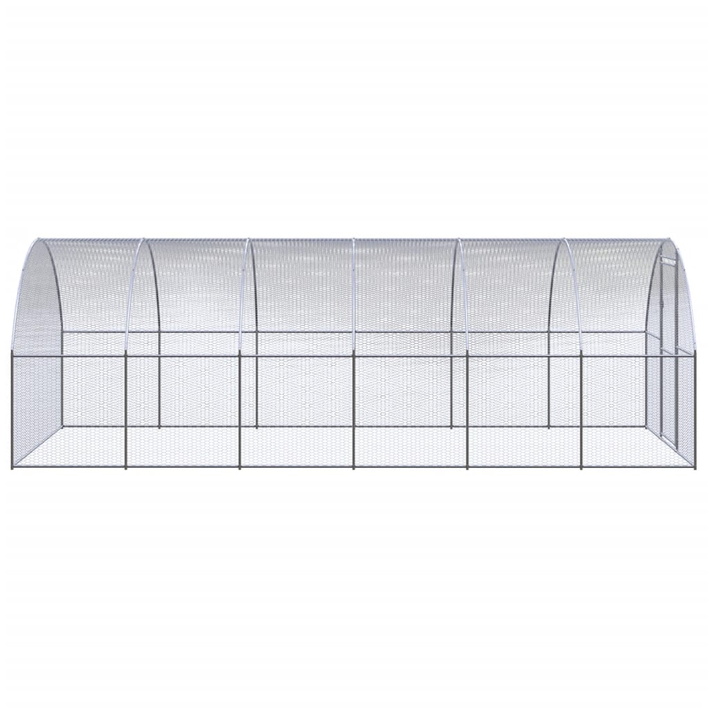 vidaXL Outdoor Chicken Coop 9.8'x19.7'x6.6' Galvanized Steel