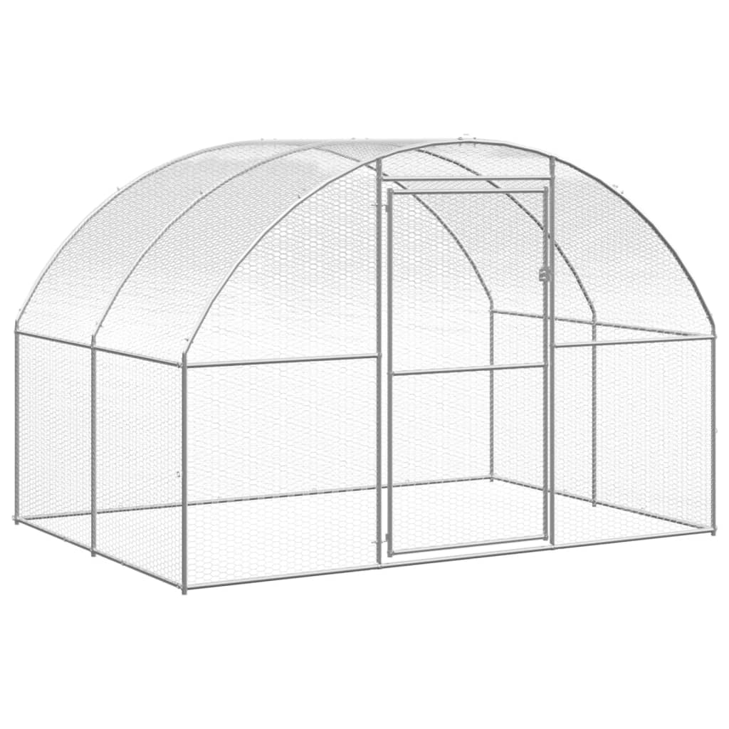 vidaXL Outdoor Chicken Coop 9.8'x26.2'x6.6' Galvanized Steel