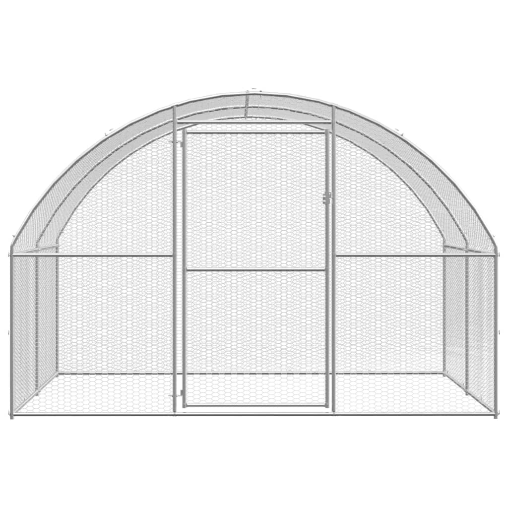 vidaXL Outdoor Chicken Coop 9.8'x26.2'x6.6' Galvanized Steel