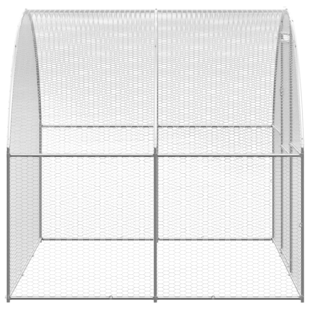 vidaXL Outdoor Chicken Coop 9.8'x26.2'x6.6' Galvanized Steel