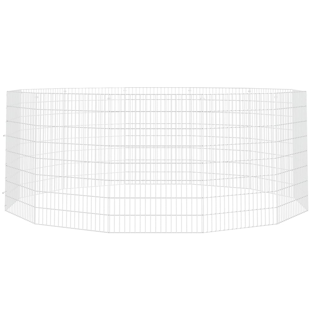 vidaXL Free Range Animal Enclosure 12-Panel 21.3"x31.5" Galvanized Iron
