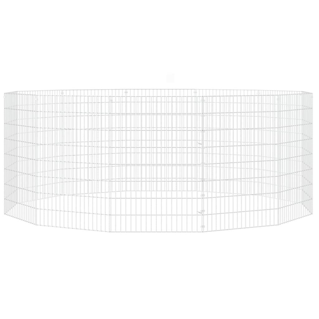 vidaXL Free Range Animal Enclosure 12-Panel 21.3"x31.5" Galvanized Iron
