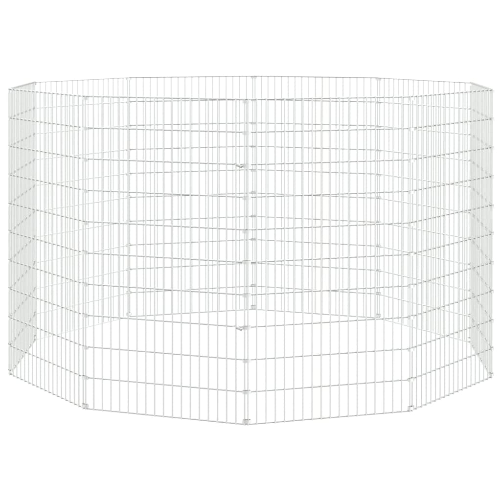vidaXL Free Range Animal Enclosure 10-Panel 21.3"x39.4" Galvanized Iron