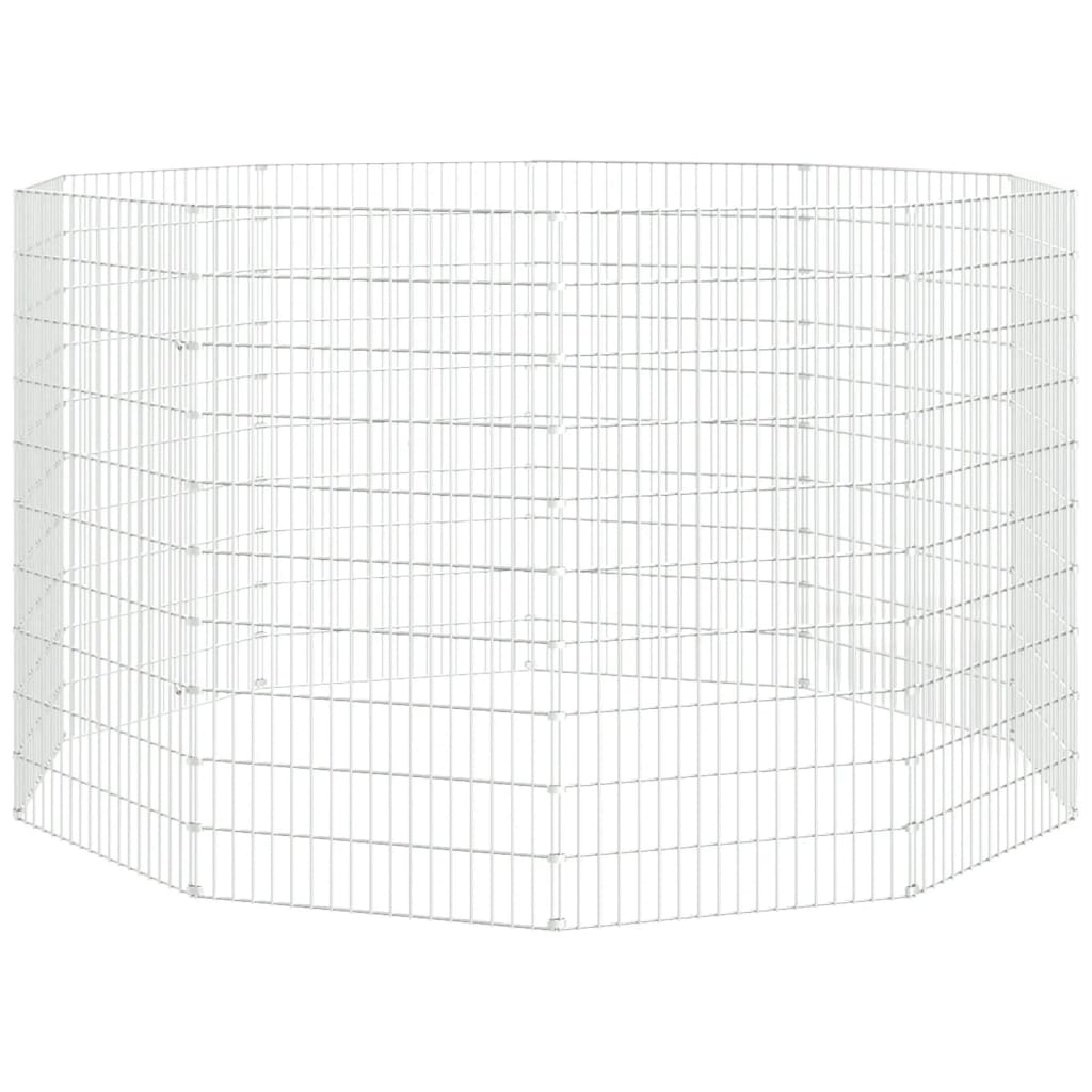 vidaXL Free Range Animal Enclosure 10-Panel 21.3"x39.4" Galvanized Iron