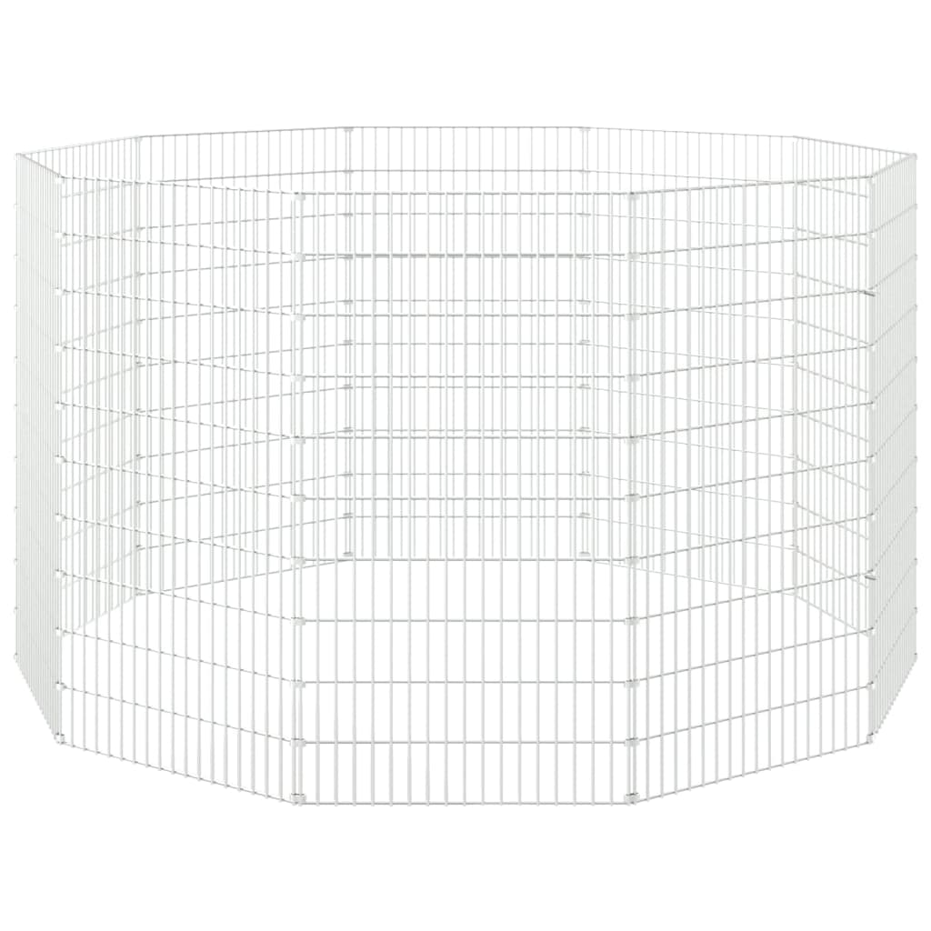 vidaXL Free Range Animal Enclosure 10-Panel 21.3"x39.4" Galvanized Iron