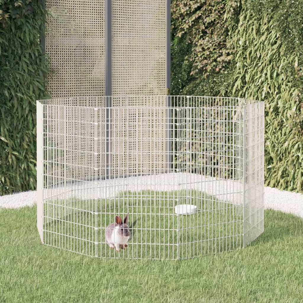 vidaXL Free Range Animal Enclosure 10-Panel 21.3"x39.4" Galvanized Iron