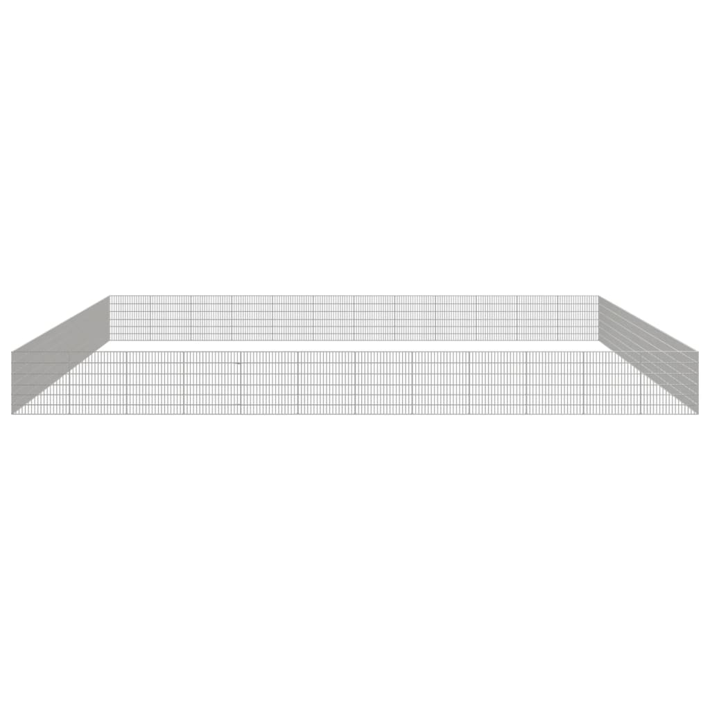 vidaXL Free Range Animal Enclosure 48-Panel 21.3"x23.6" Galvanized Iron