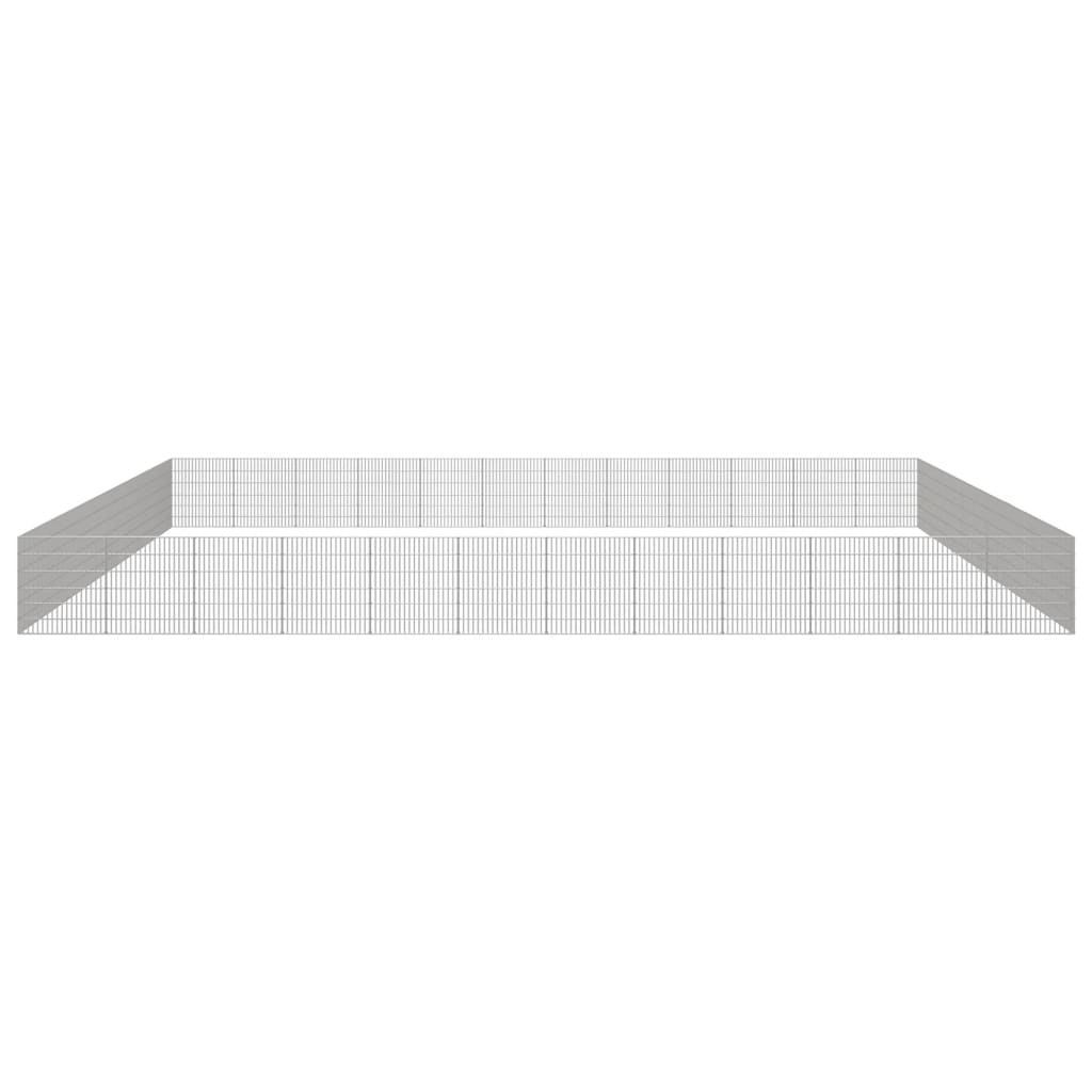 vidaXL Free Range Animal Enclosure 48-Panel 21.3"x23.6" Galvanized Iron
