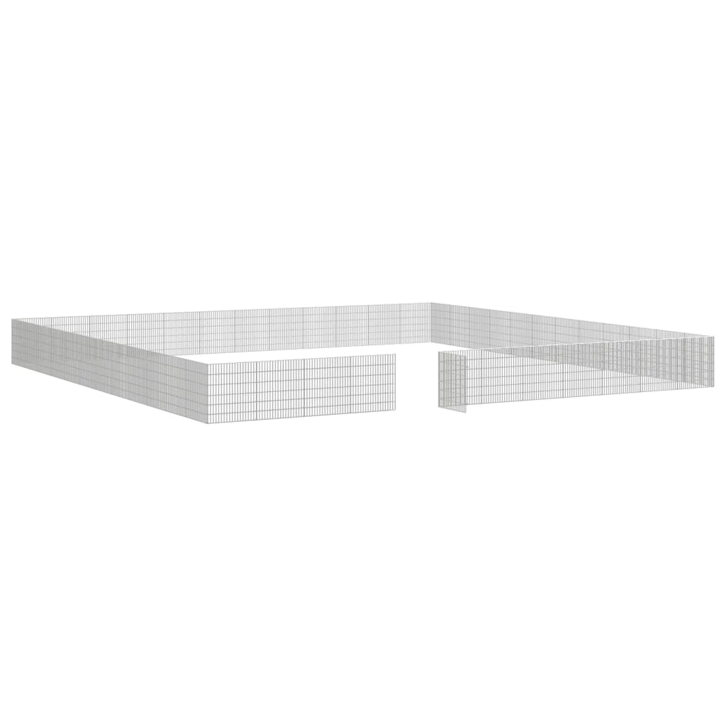 vidaXL Free Range Animal Enclosure 48-Panel 21.3"x23.6" Galvanized Iron