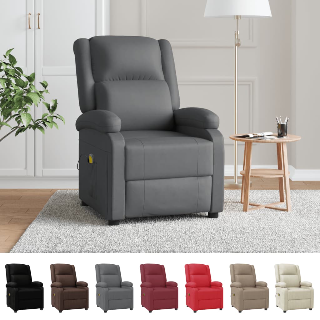 vidaXL Massage Chair Massaging Recliner Push Chair for Elderly Faux Leather