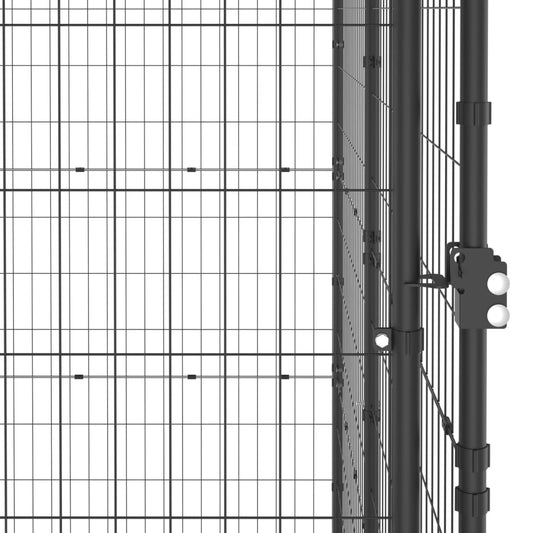 vidaXL Outdoor Dog Kennel Steel with Roof 182.3 ft²