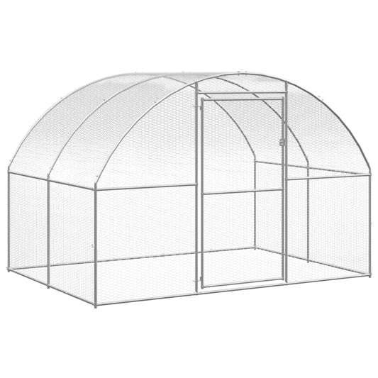 vidaXL Outdoor Chicken Coop 9.8'x19.7'x6.6' Galvanized Steel