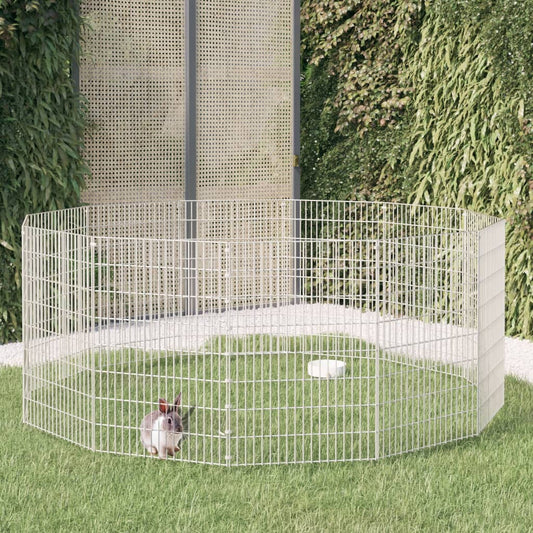 vidaXL Free Range Animal Enclosure 12-Panel 21.3"x31.5" Galvanized Iron